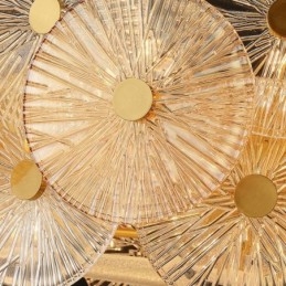 Lampadario moderno a disco con scintilla in vetro, lampada a sospensione fuochi d'artificio