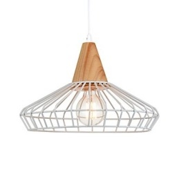 Lampadario moderno contemporaneo in metallo dipinto, 1 livello, bianco e nero