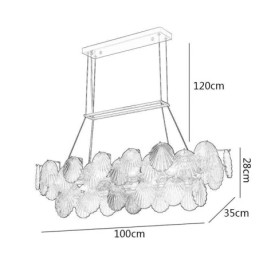 Lampadario a sospensione in vetro a forma di conchiglia, stile europeo, 8 luci E12/E14