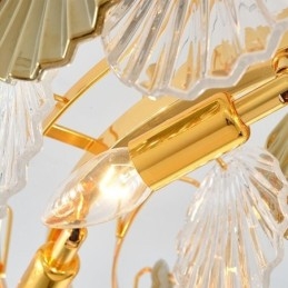 Lampadario a sospensione in vetro a forma di conchiglia, stile europeo, 8 luci E12/E14