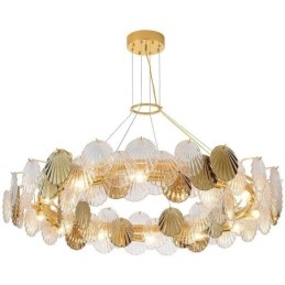 Lampadario a sospensione in vetro a conchiglia per sala da pranzo