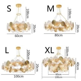 Lampadario a sospensione in vetro a conchiglia per sala da pranzo