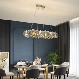 Lampadario sospeso in vetro stile europeo 8 luci E12/E14