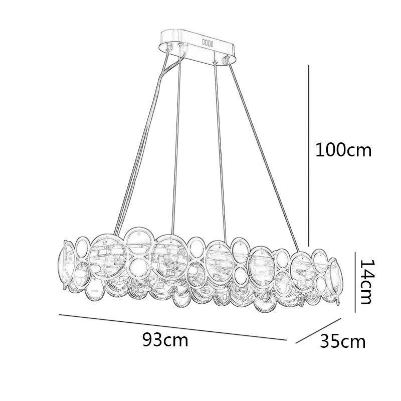 Lampadario sospeso in vetro stile europeo 8 luci E12/E14
