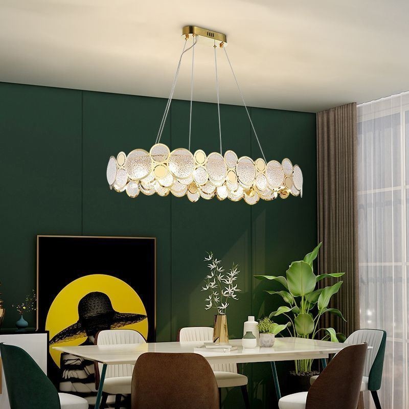 Lampadario sospeso in vetro stile europeo 8 luci E12/E14