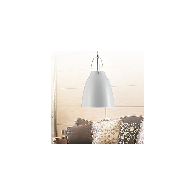 Lampada a sospensione classica in metallo a 1 luce, finitura galvanizzata, E26/E27