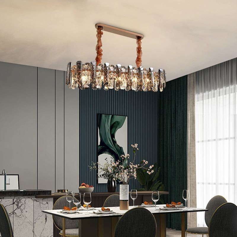 Lampada a sospensione in vetro di lusso, stile europeo, 8/12 luci E12/E14