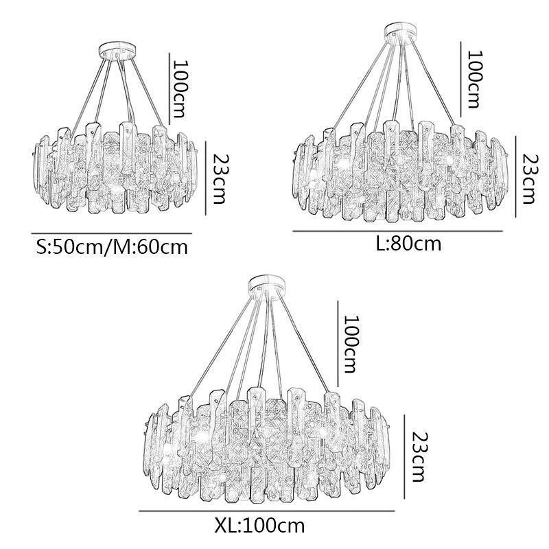 Lampada a sospensione in vetro stile europeo con 4/6/12/14 luci E12/E14