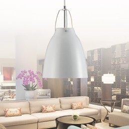 Lampada a sospensione classica in metallo a 1 luce, finitura galvanizzata, E26/E27