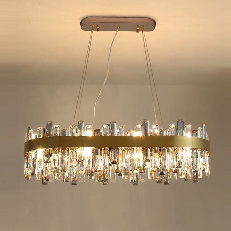 Lampadario a sospensione postmoderno in vetro, 16 luci, attacco E12/E14, 90x40x24 cm