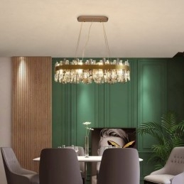 Lampadario a sospensione postmoderno in vetro, 16 luci, attacco E12/E14, 90x40x24 cm