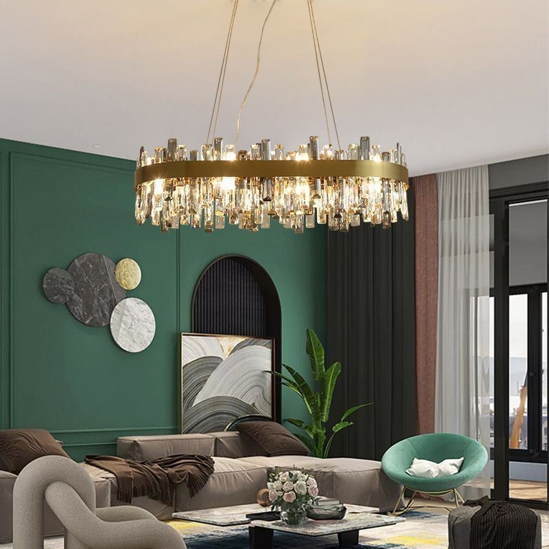 Lampadario a sospensione postmoderno in vetro, 16 luci, attacco E12/E14, 90x40x24 cm