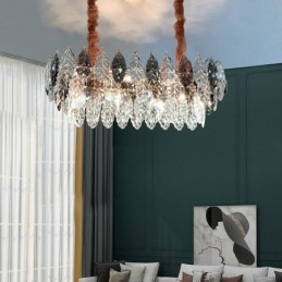 Lampadario a sospensione europeo creativo in ferro e vetro, 8 luci E12/E14