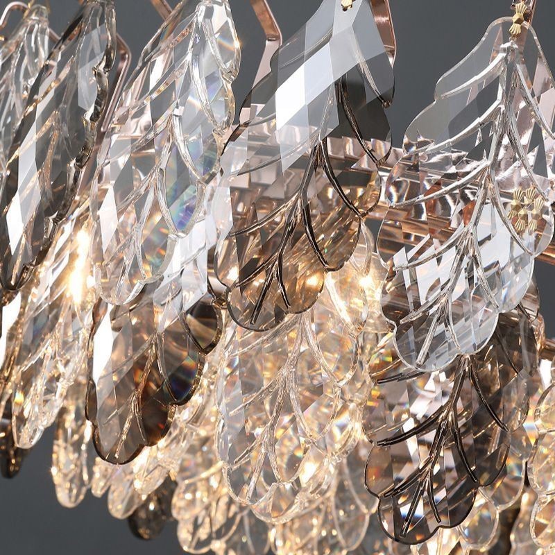 Lampadario a sospensione europeo creativo in ferro e vetro, 8 luci E12/E14