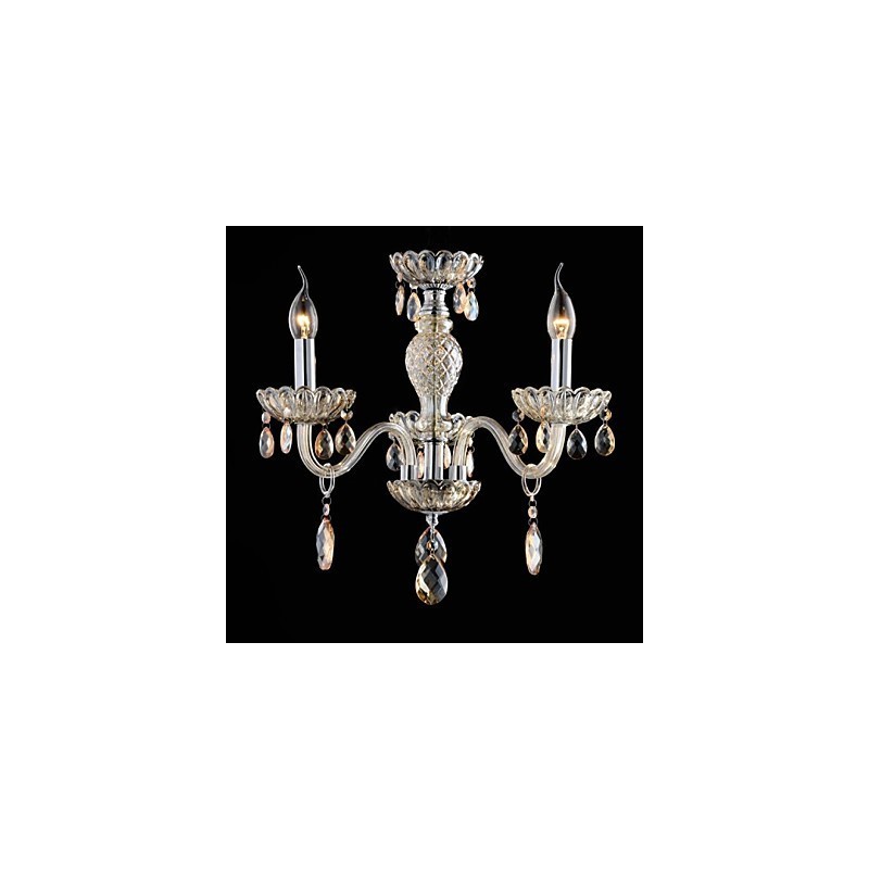 Lampadario in vetro 3 luci stile palazzo con lampadine a candela