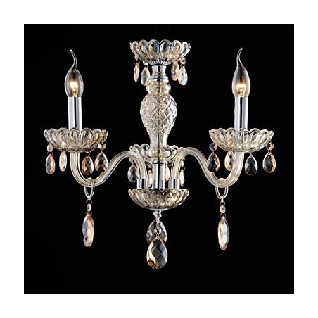 Lampadario in vetro 3 luci stile palazzo con lampadine a candela