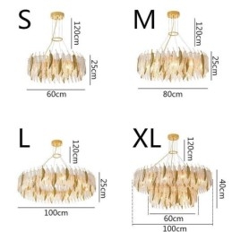 Lampadario a sospensione rotondo in vetro artistico effetto piume