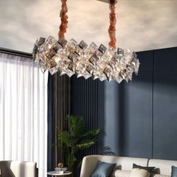 Lampadario a sospensione in vetro stile europeo creativo, 8 luci, attacco E12/E14