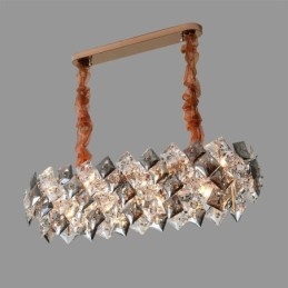 Lampadario a sospensione in vetro stile europeo creativo, 8 luci, attacco E12/E14