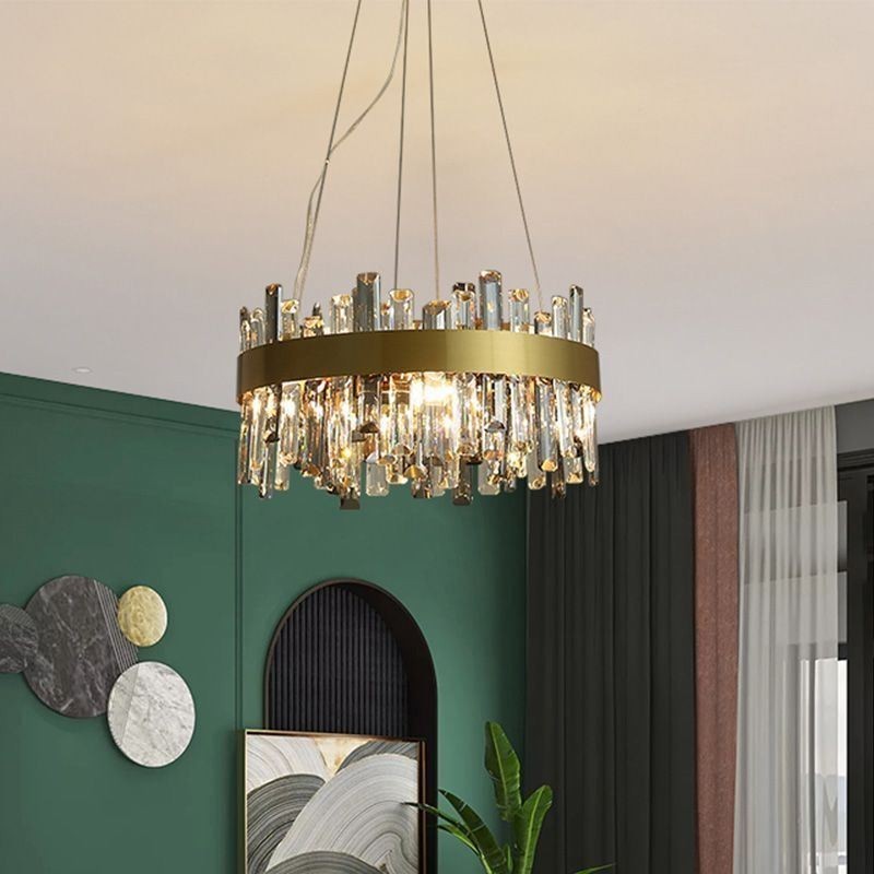 Lampadario a sospensione in vetro stile europeo, 8/12/16/20 luci, E12/E14, 50/60/80/100 x 24 cm