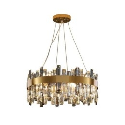 Lampadario a sospensione in vetro stile europeo, 8/12/16/20 luci, E12/E14, 50/60/80/100 x 24 cm