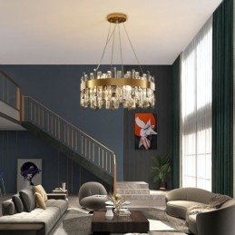 Lampadario a sospensione in vetro stile europeo, 8/12/16/20 luci, E12/E14, 50/60/80/100 x 24 cm