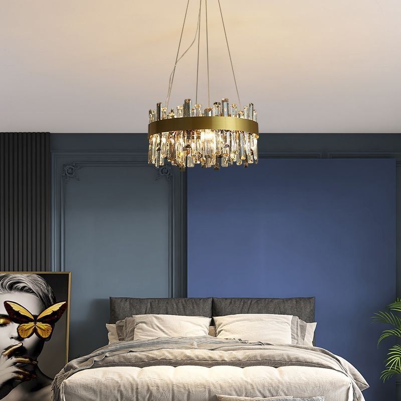 Lampadario a sospensione in vetro stile europeo, 8/12/16/20 luci, E12/E14, 50/60/80/100 x 24 cm