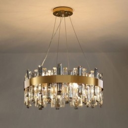 Lampadario a sospensione in vetro stile europeo, 8/12/16/20 luci, E12/E14, 50/60/80/100 x 24 cm