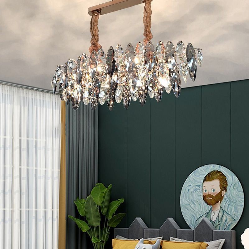 Lampadario a sospensione in vetro stile europeo 10 luci E12/E14