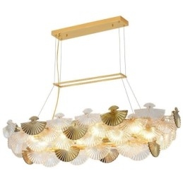 Lampadario a sospensione a ventaglio in vetro europeo 8 luci E12/E14
