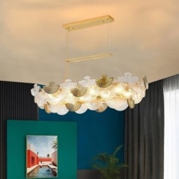 Lampadario a sospensione a ventaglio in vetro europeo 8 luci E12/E14