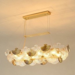 Lampadario a sospensione a ventaglio in vetro europeo 8 luci E12/E14