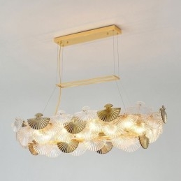 Lampadario a sospensione a ventaglio in vetro europeo 8 luci E12/E14