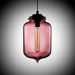 Lampada a sospensione a bottiglia minimalista 1 luce in ferro dipinto