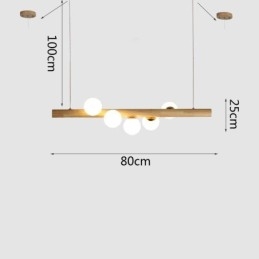 Lampada a sospensione Magic Bean in legno e vetro con strisce di legno