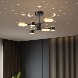 Lampadario a sospensione LED con proiezione di stelle, 6/8 luci