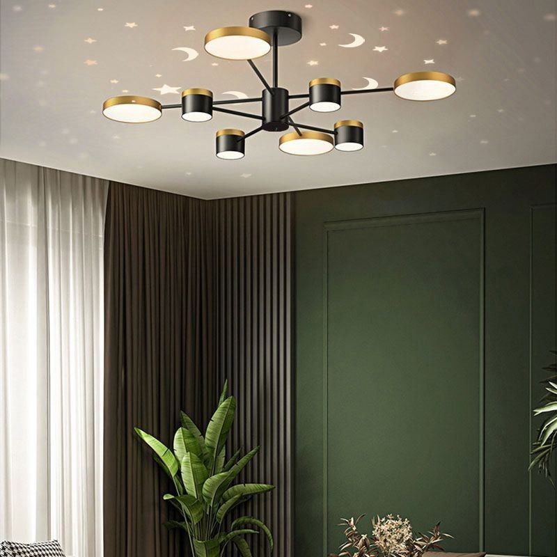 Lampadario a sospensione LED con proiezione di stelle, 6/8 luci