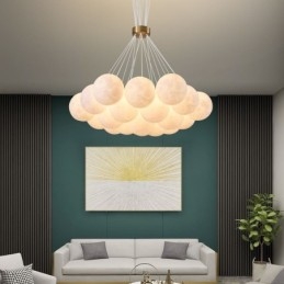 Lampada a sospensione moderna a bolle di luna stampata in 3D a forma di palline