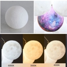Lampada a sospensione moderna a bolle di luna stampata in 3D a forma di palline
