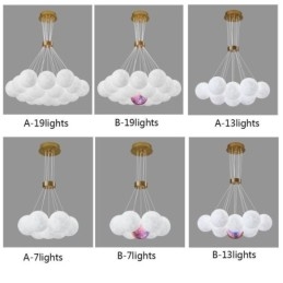 Lampada a sospensione moderna a bolle di luna stampata in 3D a forma di palline