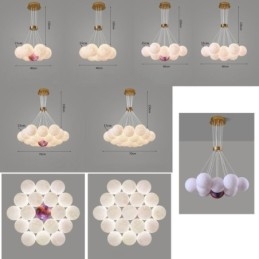 Lampada a sospensione moderna a bolle di luna stampata in 3D a forma di palline