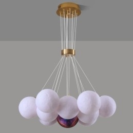 Lampada a sospensione moderna a bolle di luna stampata in 3D a forma di palline