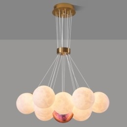Lampada a sospensione moderna a bolle di luna stampata in 3D a forma di palline