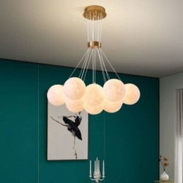 Lampada a sospensione moderna a bolle di luna stampata in 3D a forma di palline