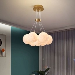 Lampada a sospensione moderna a bolle di luna stampata in 3D a forma di palline