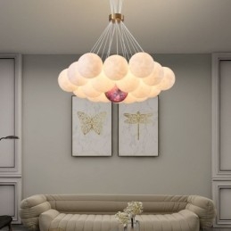 Lampada a sospensione moderna a bolle di luna stampata in 3D a forma di palline