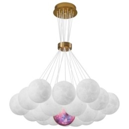 Lampada a sospensione moderna a bolle di luna stampata in 3D a forma di palline