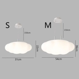 Lampada a sospensione LED a nuvola bianca, creativa, 12W/36W, 31x22 cm / 54x36 cm