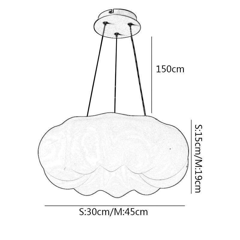 Lampada a sospensione LED a forma di zucca, moderna, cavo regolabile, 30x15 cm / 45x19 cm