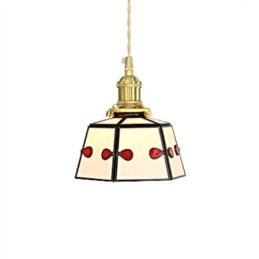 Lampada a sospensione in vetro colorato stile giapponese retrò da comodino